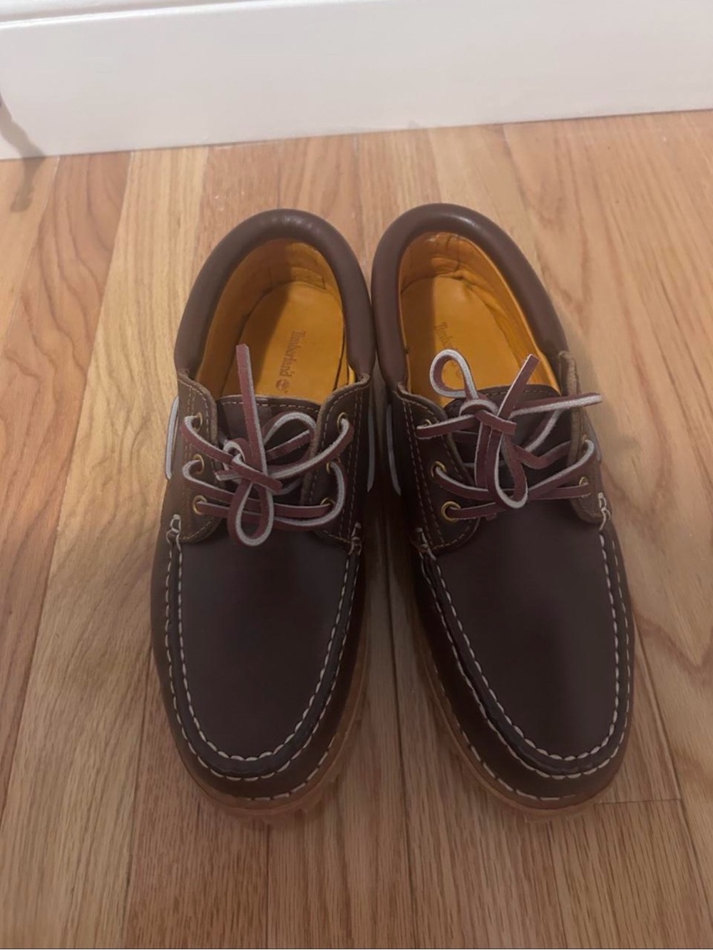 Timberland brown leather boat shoes size US 9 #boatshoes #leather